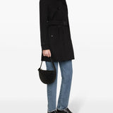 Burberry Black Ulster Coat Epaulettes VintageCheckLining