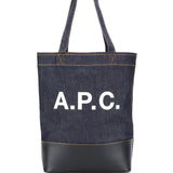 APC DarkBlue LogoPrint Tote LeatherTrim OpenTop TopHandles