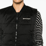 Palm Angels Black Quilted Logo Vest