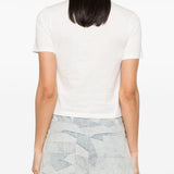 Palm Angels White Embroidered Logo Tee