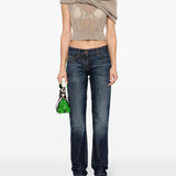 Palm Angels Blue Embroidered Logo Jeans