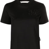 Palm Angels Black Embroidered Chest Tee