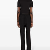 Palm Angels Black Embroidered Chest Tee