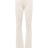 Palm Angels Beige Monogrammed Jacquard Trousers