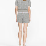 Thom Browne Grey Checkered Track Shorts
