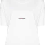 Saint Laurent White Signature Logo Tee