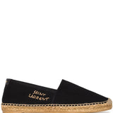 Saint Laurent Black Logo Embroidered Espadrilles