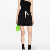 Palm Angels Jet Black Embroidered Shorts