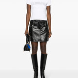 Blumarine White Cropped Crew Neck T-Shirt