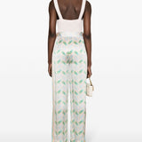 Casablanca White Ping Pong Print Trousers