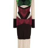 Marine Serre Multicoloured Lozenge Knit Dress