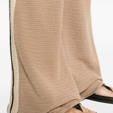 Palm Angels Beige Logo Waistband Trousers