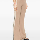 Palm Angels Beige Logo Waistband Trousers