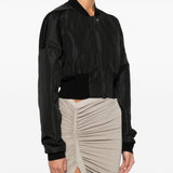 Rick Owens Black Cropped Bomber Jacket