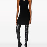 Diesel Black Ribbed Mock Neck Dress