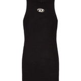 Diesel Black Ribbed Mock Neck Dress