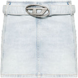 Diesel Light Blue Logo Buckle Skirt