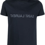 Saint Laurent Navy Blue Crew Neck T-Shirt