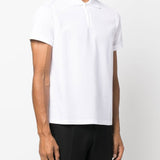 Saint Laurent Cloud White EmbroideredMonogram Piqué Polo