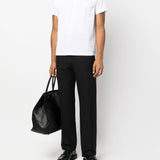 Saint Laurent Cloud White EmbroideredMonogram Piqué Polo