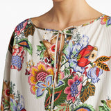 Etro White Multicolour Floral Blouse