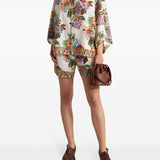 Etro White Multicolour Floral Blouse