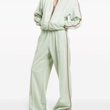Palm Angels Green Wide Leg Trousers