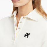 Palm Angels White Monogram Cropped Polo