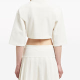 Palm Angels White Monogram Cropped Polo