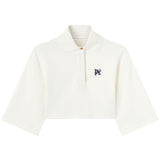 Palm Angels White Monogram Cropped Polo