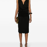 Saint Laurent Black V Neck Dress