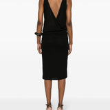 Saint Laurent Black V Neck Dress
