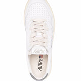 Autry White Perforated Padded Ankle Sneakers
