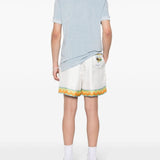 Casablanca White Afro Cubism Print Shorts