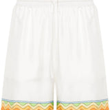 Casablanca White Afro Cubism Print Shorts