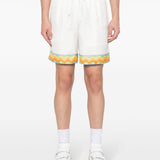 Casablanca White Afro Cubism Print Shorts