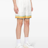 Casablanca White Afro Cubism Print Shorts