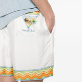 Casablanca White Afro Cubism Print Shorts
