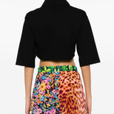 Palm Angels Black Cropped Polo Shirt