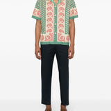 Etro Navy Blue Pegaso Motif Chinos