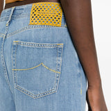 Jacob Cohen Medium Blue Embroidered Jeans