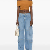 Jacob Cohen Medium Blue Embroidered Jeans