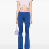 Bally Blue Knitted Jacquard Flared Trousers
