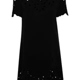 Ermanno Scervino Black Embroidered Cutout Dress