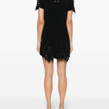 Ermanno Scervino Black Embroidered Cutout Dress