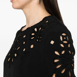 Ermanno Scervino Black Embroidered Cutout Dress