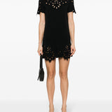 Ermanno Scervino Black Embroidered Cutout Dress