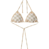 Burberry Beige Halterneck Check Bikini