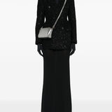 Balenciaga Hourglass tweed-texture padded-shoulder wool-blend blazer