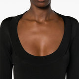 Saint Laurent Black Decollete Mini Dress